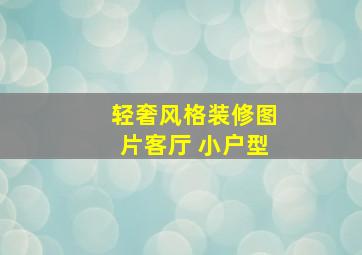 轻奢风格装修图片客厅 小户型